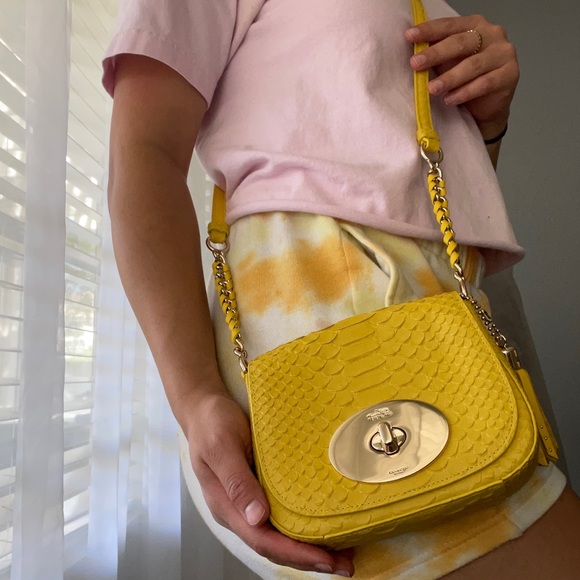 Coach Handbags - GORGEOUS coach python skin mini purse